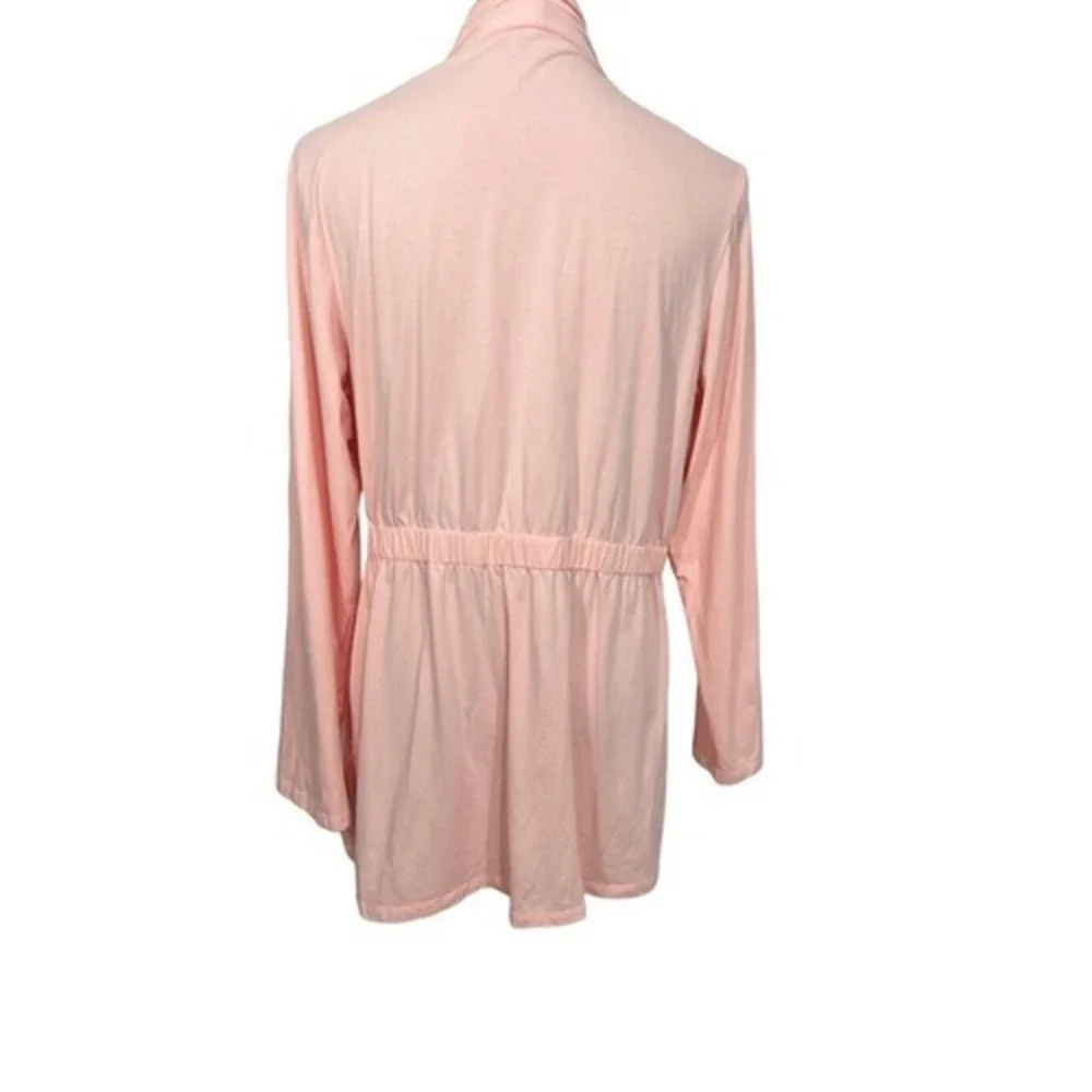 Simply Noelle Open Front Cardigan Womens L XL Peach Lightweight Long Sleeve